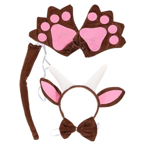 Beaupretty 1 Satz Ziegenohren Haarreif Set für Cosplay Partys Teilig mit Dekorativem Schleifen Design Geeignet für Damen und Mädchen für Festivals und Anlässe von Beaupretty