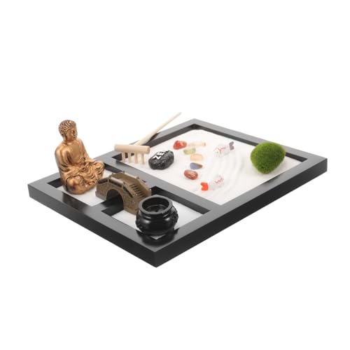 Beaupretty 1 Schachtel Buddha Zen Garten Holz Sandkasten Dekoration für Tisch Meditationsornament mit Miniaturzubehör für Zuhause und Bürogestaltung Beaupretty 1 Schachtel Buddha Zen Garten Holz Sandkasten Dekoration für Tisch Meditationsornament mit Miniaturzubehör für Zuhause und Bürogestaltung von Beaupretty