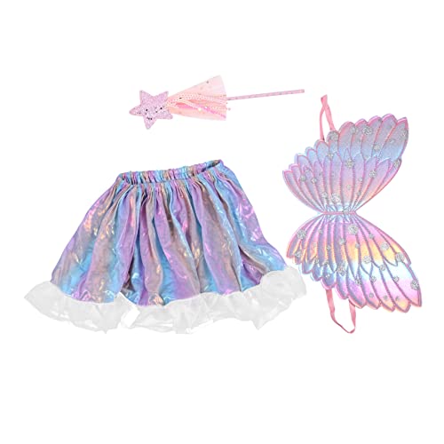 Beaupretty 1 Set 3 Teiliges Set Engel Schmetterlingsflügel Kinderröcke Feenflügel Mädchen Kinderkostüme Fee Tutu Kostüm Partygeschenke Fee Kostüm Halloween Kostüme Stoff Rosa von Beaupretty