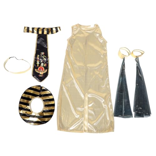 Beaupretty 1 Set Ägyptisches Cosplay Outfit Für Leicht Zu Tragendes Verkleidungsoutfit Mit Kragen Armband Und Stirnband – Für Halloween Partys Rollenspiele Größe M 110–120 Cm von Beaupretty