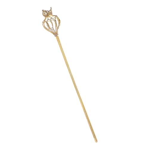 Beaupretty 1 Stück Crown Fairy Stick Party Kind königliches Kostümzubehör Granger Prinzessin Mädchen Cosplay- Requisite Feenstab Cosplay-Fee-Stick Bohren Golden von Beaupretty