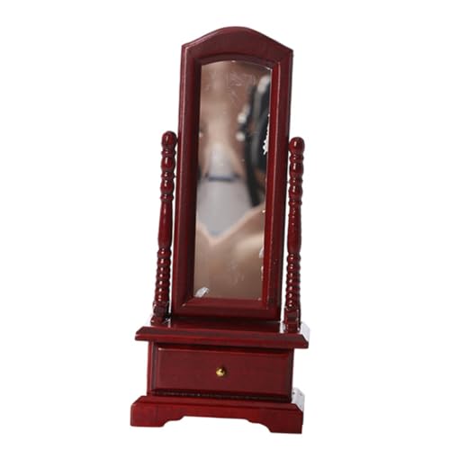Beaupretty 1 Stück Miniatur Wandspiegel mit Schrank DIY Puppenhaus Schlafzimmer Zubehör für Stilvolle Dekoration und Realistische Details Braun für Puppenmöbel und Kreative Projekte von Beaupretty