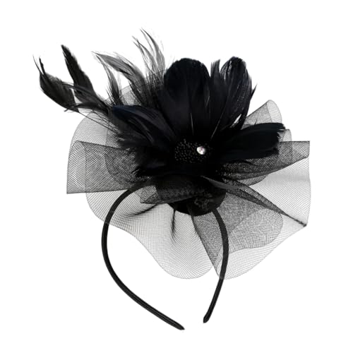 Beaupretty 1 Stück Netz feder Haarschmuck Hochzeit Party-Kopfbedeckung Eleganter Kopfschmuck Braut- kreative Party-Haardekoration eleganter Federschmuck Gittergewebe Black von Beaupretty