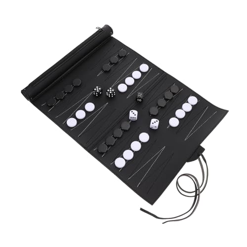 Beaupretty 1 Stück Tragbares PU Schachbrett Spielbrett Schwarz Klappdesign für Reisen Einfach zu Transportieren Verwenden für Schachliebhaber und Unterwegs von Beaupretty