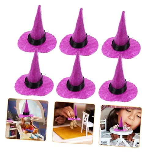 Beaupretty 10 Stck. Mini Filz Hexenhüte in Violett Kleine Hexenhut Dekoration für Halloween Party Puppenhaus Gnom Kostüm und DIY Vielseitig Einsetzbar und Handgefertigt von Beaupretty