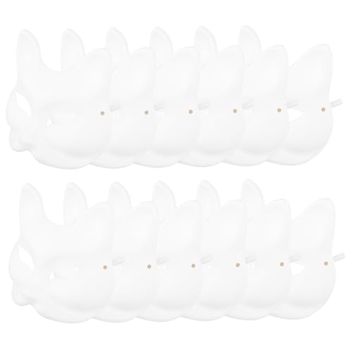 Beaupretty 10 Stück DIY Fuchs Masken aus Papiermasse zum Bemalen Unbemalte Kostüm Masken für Erwachsene und Kreative Halloween und Maskerade von Beaupretty