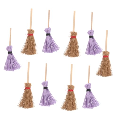 Beaupretty 10 Stück Mini-Besen Mini-Puppenhausbesen Miniatur-Puppenhauszubehör Puppenhaus Miniaturbesen Bastelbesen Puppenhaus Miniaturzubehör Miscanthus von Beaupretty