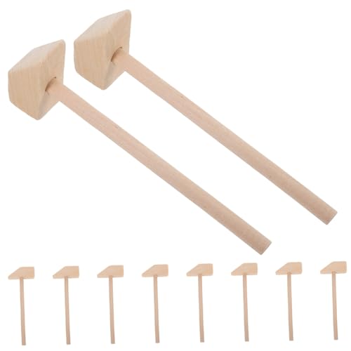 Beaupretty 10 Stück Mini Holzhammer für Stabil und Zuverlässig für Bauklötze und Lernspiele Fördert Fingerfertigkeit und Hand Augen Koordination von Beaupretty