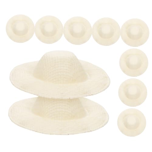Beaupretty 10 Stück Mini Strohhüte für Puppen DIY Bastelbedarf Handgefertigte Kleine Strohhut Accessoires Naturfarbene Mini Hüte für Puppendekoration und Partyzubehör von Beaupretty