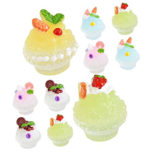 Beaupretty 10 Stück Miniaturobjekt Teiliges Mini Eiscreme Puppenhaus Zubehör Bunte Harz Nachbildung für Kreative DIY Dekoration für Miniatur Landschaften und Spielzeughäuser von Beaupretty