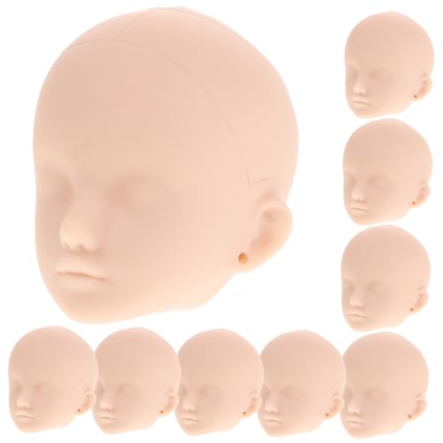 Beaupretty 10 Stück Puppenköpfe zum Schminken und Basteln Robuste Leichte Kunststoffköpfe ohne Augenhöhlen für DIY Dollcraft Einfach zu Reinigen und Vielseitig Einsetzbar von Beaupretty