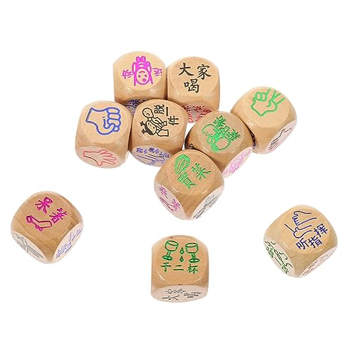 Beaupretty 10 Stück Teiliges Bunte Holzspielwürfel Große Glatte Würfel für Familienfeiern Partys und Gesellige Spiele Montessori Kreativität und Interaktion von Beaupretty