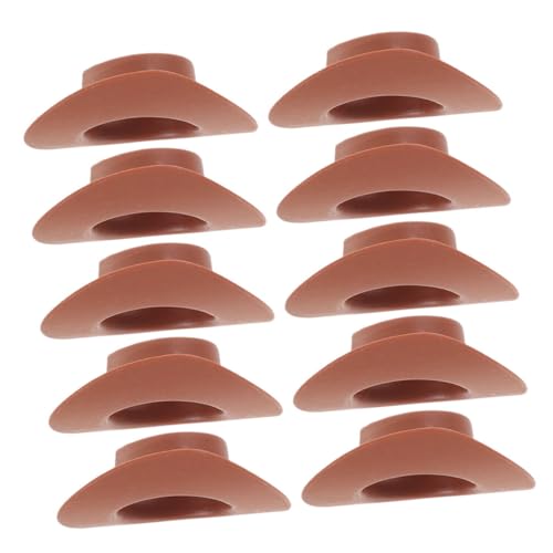 Beaupretty 10 Stück Teiliges Cowboy Hüte für Puppen Dekorative Leichte Kunststoff Hut Accessoires Modisch und Robust für Bastelprojekte und Puppenkleidung von Beaupretty