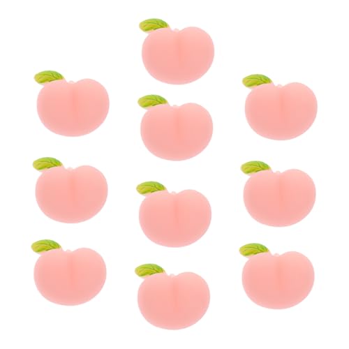 Beaupretty 10 Stück Teiliges Elastische Pfirsich Quetschspielzeuge aus Silikon Stressabbauendes DIY Handyhüllen Zubehör Lustige Niedliche Handspielzeuge für Erwachsene von Beaupretty