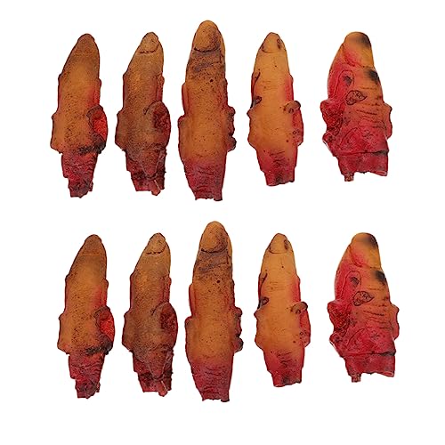 Beaupretty 10 Stück Teiliges Halloween Blutige Fake Finger Realistische Simulation Leichte und Kompakte Grusel Deko für Party Spukhaus Cosplay und Kindergeburtstag Zubehör von Beaupretty
