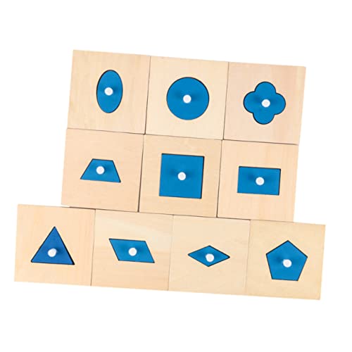 Beaupretty 10 Stück Teiliges Holz Bausteine Lernspielzeug Geometrische Formen Farb und Formerkennung Feinmotorik und Kognitive Entwicklung für Vorschulkinder Ab Jahren von Beaupretty