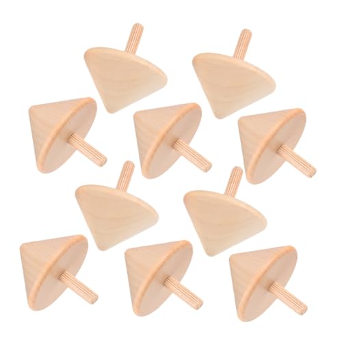 Beaupretty 10 Stück Teiliges Holz zum Selbstbemalen Stabile und Langlebige Gyroskop Spielzeuge Fördert Hand Auge Koordination Tragbar für Drinnen und Draußen Kreativer Spaß von Beaupretty