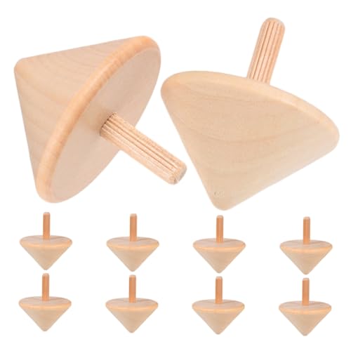 Beaupretty 10 Stück Teiliges Holzkreisel zum Bemalen für DIY Farbige Gyroskop Fördert Feinmotorik Hand Auge Koordination und Geduld Sicher Tragbar und Pädagogisch von Beaupretty