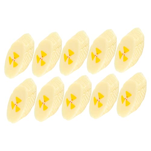 Beaupretty 10 Stück Teiliges Künstliche Bananenscheiben aus Robustem Kunststoff Realistische DIY Küchen Deko Fotografie Requisiten für Heim und Obsttellerdekoration von Beaupretty