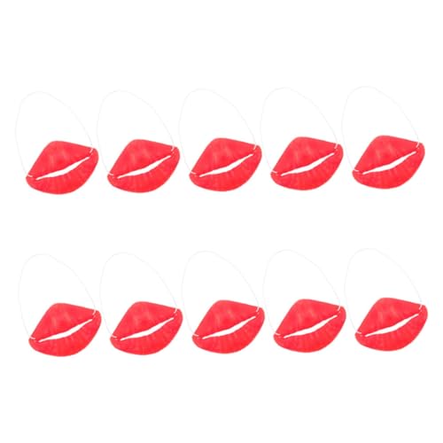 Beaupretty 10 Stück Teiliges Lustige Lippen Requisiten für Halloween Große Rote Lippen Cosplay Requisiten Witzige Mund Accessoires für Maskerade und Partys Dekoration für Unvergessliche von Beaupretty