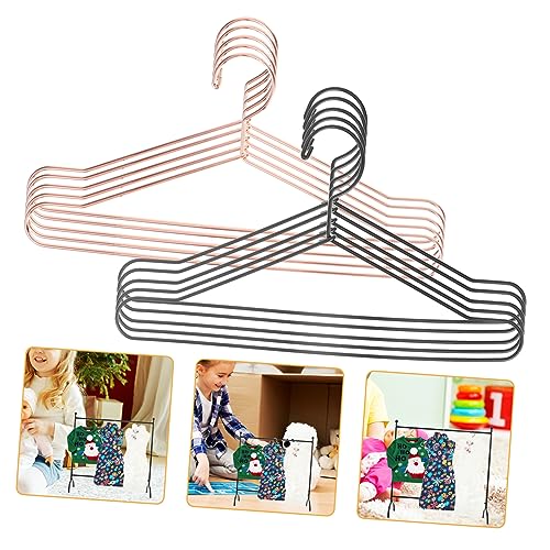 Beaupretty 10 Stück Teiliges Metall Mini Kleiderbügel Miniatur Puppenkleiderbügel Schwarz und Roségold Platzsparend Langlebig Geeignet für Puppenkleidung und Miniatur Garderoben von Beaupretty