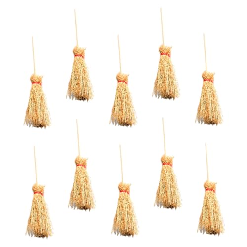 Beaupretty 10 Stück Teiliges Mini Besen Miniaturbesen für Puppenhaus Micro Landscape Dekoration Foto Requisite Detailgetreu für Sichere Spielzeugaccessoires von Beaupretty