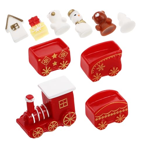Beaupretty 10 Stück Teiliges Mini Holz Zug Set mit Winzigen Schneemann Figuren DIY Weihnachtslandschaft Ornament für Tischdeko Wiederverwendbar Vielseitig für Festliche Party und Winterdeko von Beaupretty