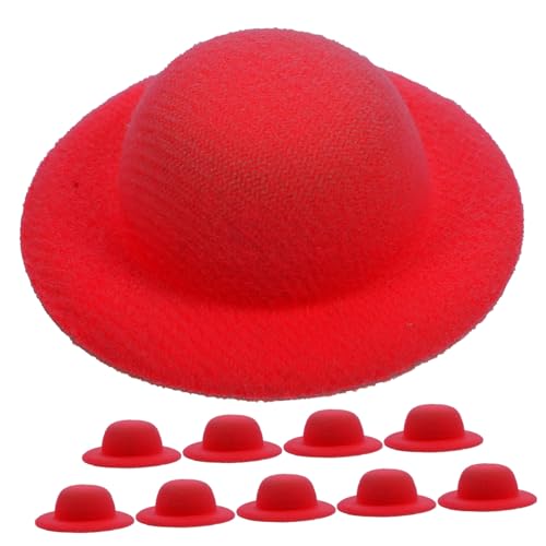 Beaupretty 10 Stück Teiliges Mini Strohhut Rot aus Eva und Lint für DIY Basteln Puppendekoration Handwerk Zubehör und Partydekoration von Beaupretty