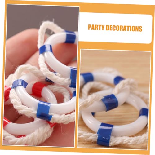 Beaupretty 10 Stück Teiliges Mini-schwimmring Kunststoff Kleine Rettungsring-Modelle Handliche Miniatur-deko für Puppenhaus DIY Basteln Mediterraner Stil Rote und Blaue Mini-schwimmringe von Beaupretty