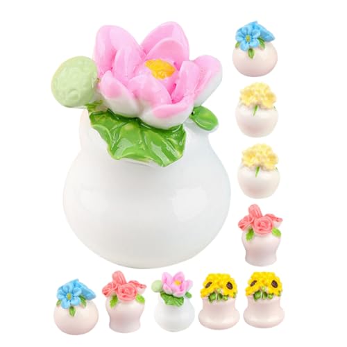 Beaupretty 10 Stück Teiliges Miniatur Bonsai aus Langlebigem Harz Realistische Miniatur Topfpflanzen Deko für Puppenhäuser Fotorequisiten und Wohnaccessoires Vielseitig Einsetzbar von Beaupretty