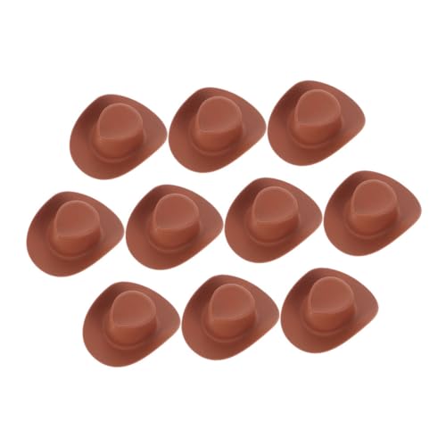 Beaupretty 10 Stück Teiliges Miniatur Cowboy Hüte aus Robustem Kunststoff Vielseitige DIY Accessoires für Puppen Leichte Dekorative Hüte als für Bastelprojekte von Beaupretty
