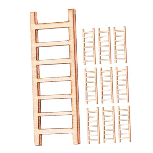 Beaupretty 10 Stück Teiliges Miniatur Holzleiter Puppenhaus Zubehör DIY Bastelset für Puppenhaus Dekoration Langlebig Realistisch Geeignet für Miniaturgärten und Kreative Bastelprojekte von Beaupretty
