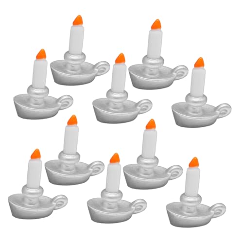 Beaupretty 10 Stück Teiliges Miniatur-wachskerzenhalter Vintage Puppenhaus Kerzenständer Deko für Puppenmöbel und Feengarten Zubehör von Beaupretty