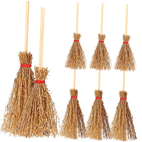 Beaupretty 10 Stück Teiliges Miniaturbesen Handgefertigt Dekorative Hexenbesen für Puppenhäuser Detailreiche Halloween Deko Winzige Besenstiele als Party und Puppenhaus Accessoires von Beaupretty
