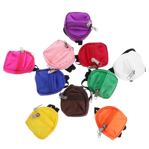 Beaupretty 10 Stück Teiliges Miniature Doll Backpacks Zipper Rucksäcke für Rollenspiele Kreative Spielzeuge für Accessoires für Puppen und Fantasievolles von Beaupretty