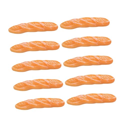 Beaupretty 10 Stück Teiliges Resin Brot Modell Realistische Miniatur Baguette Deko für Puppenhaus Fotografie Requisite Lebensmittelgeschäft Dekoration Künstliches Brot für Tisch und Vitrine von Beaupretty