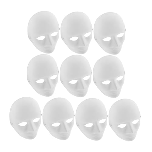 Beaupretty 10 Stück handbemalte Maske lackierbar Maskerade leeres halloween Streich malen Erwachsene Halloween-Papiermasken faschingsmasken papier maske Maskenkostüm Masken zum schmücken Weiß von Beaupretty