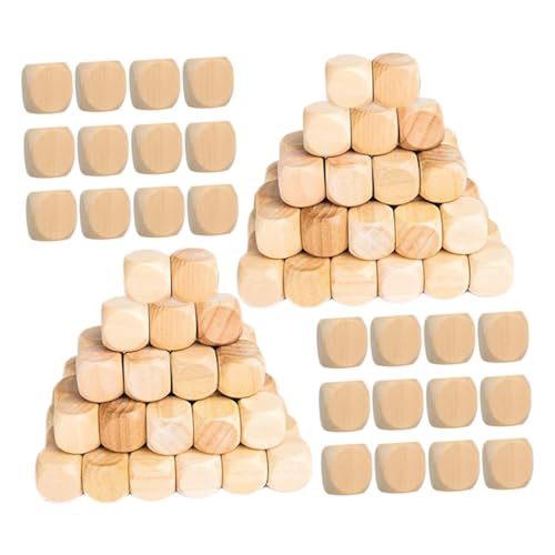Beaupretty 100 Stück Blanko Sechseiter Holzblöcke für DIY Graffiti Bastelarbeiten und Brettspiel Zubehör Natürliche Holzoberfläche Langlebig und Vielseitig Einsetzbar von Beaupretty