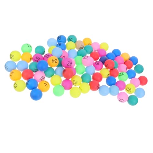 Beaupretty 100 Stück Farbige Raffle Bälle mit Nummern Plastik Kugeln für Bingo Spiele und Interaktive Unterhaltung bei Veranstaltungen von Beaupretty