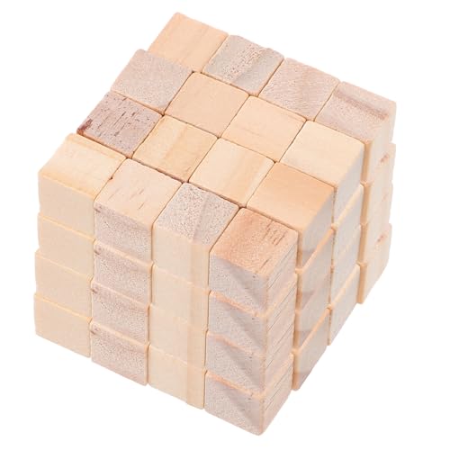 Beaupretty 100 Stück Holzbausteine Mini Würfel Unlackiert Natürliche Bauklötze Stapelspielzeug Pädagogisch Kreativ für DIY Handwerk Lernspielzeug Stem Montessori von Beaupretty