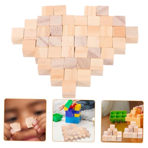 Beaupretty 100 Stück Mini Holzbausteine für Unfertige Holzquader zum Basteln Kreatives für Vorschulkinder Kreativität und Logischem von Beaupretty
