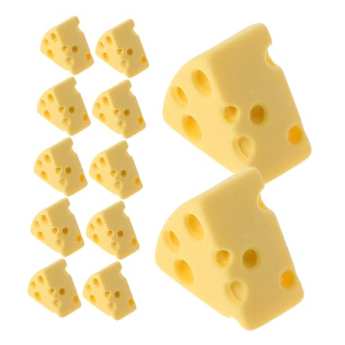 Beaupretty 100 Stück Mini Käse Resin Dekoration Leichtes DIY Bastelzubehör Kinderfreundlich Künstlicher Käse Miniatur Zubehör für Haarspangen Handyhüllen Bilderrahmen von Beaupretty