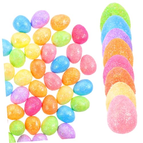 Beaupretty 100 Stück Miniatur Ostereier aus Leichtem Schaumstoff Bunte Glitzernde Deko Eier Osterdeko zum Basteln und Befüllen Farbenfrohe Eier für DIY Osterkörbe und Frühlingsdeko von Beaupretty