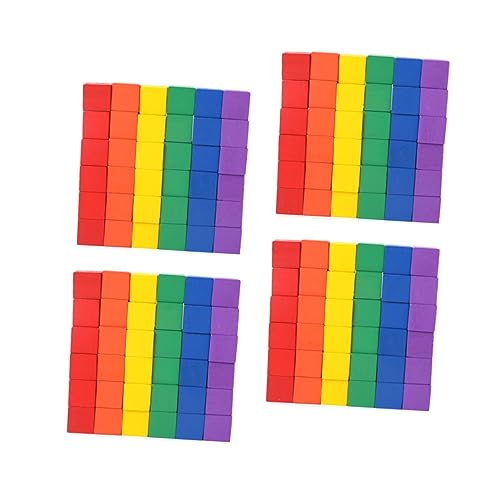 Beaupretty 100 Stück Teiliges Holzbausteine Bunte Quadratische Holzwürfel und DIY Bastelmaterialien für Erwachsene Kreative Bausteine Farbenfrohe Holzwürfel Zubehör von Beaupretty