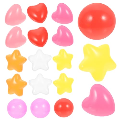 Beaupretty 100 Stück Teiliges Sternförmiger Ozeanbälle aus Dickem Dekorative Spielbälle in Herzgelb und Weiß und Transparent für Kinderparty und Indoor Spielplatz von Beaupretty