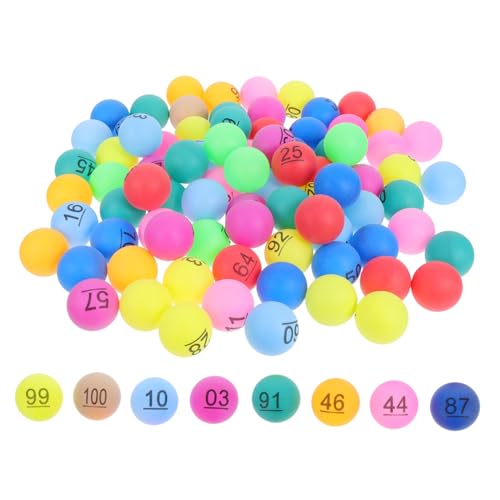Beaupretty 100 Stück Zahlenspiel Bälle Nahtlose Plastik Kugeln für Bingo Spiele Party Dekorationen und Familienspaß von Beaupretty