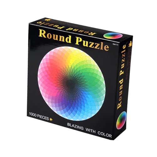Beaupretty 1000 Stück Teile Rundpuzzle Buntes Pädagogisches Puzzle für Erwachsene für Frühes Lernen Hohe und Langlebigkeit Spaß Beim Zusammenbauen von Beaupretty