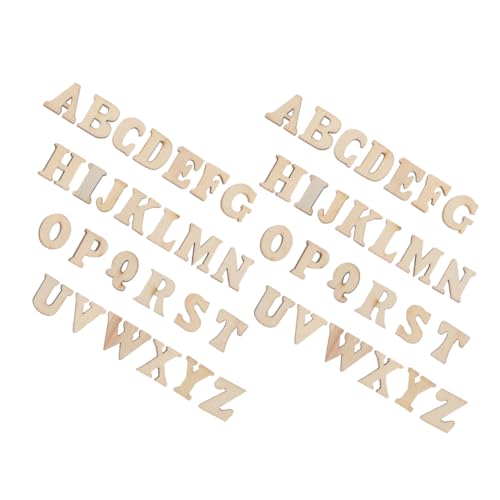 Beaupretty 104 Stück Teiliges aus Unbehandelten Holzbuchstaben DIY Deko Buchstaben für Kreative Projekte Natürliche Holzfarbe für Wanddekoration und Personalisierte von Beaupretty