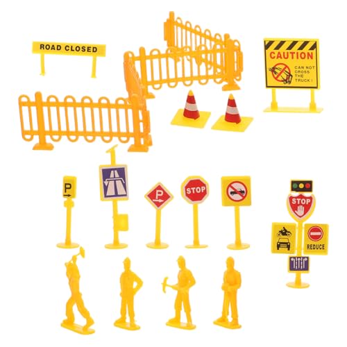 Beaupretty 108 Stück Teiliges Miniatur Verkehrsschilder Spielset für Buntes Straßenverkehrsmodell zur Verkehrserziehung Tragbares Rollenspiel und Lernspielzeug zur Räumlicher Wahrnehmung von Beaupretty