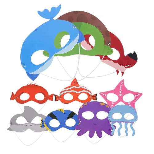 Beaupretty 10Stücke Tiermasken für Cosplay Gesichtsmaske aus Halloween Partyzubehör Lebensechte Tiermasken für Karneval und Maskerade von Beaupretty